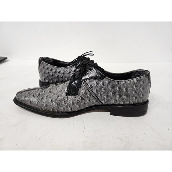 Stacy Adams Mens Roselli Oxford Shoes Size 9M Gray Textured Leather Lace Up - Picture 8 of 12